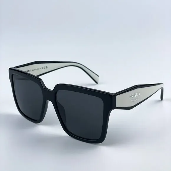 NEW Prada PR24ZS 1AB5S0 Black Dark Grey Square Oversized Women Sunglasses - Picture 10 of 16